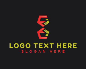 Geometric Multimedia Letter E Logo