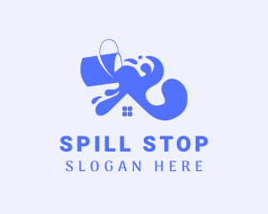 Spill - Paint Bucket House Painting logo design