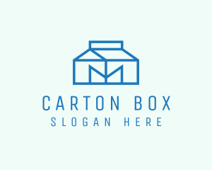 Carton - Milk Carton Letter M logo design