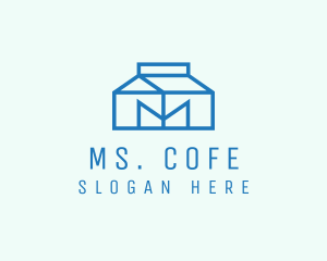 Milk Carton Letter M logo design