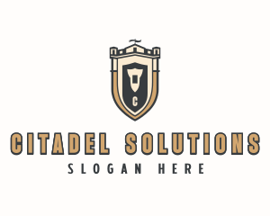 Citadel - Medieval Security Shield logo design