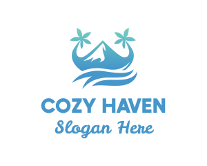 Hostel - Sea Island Mountain logo design