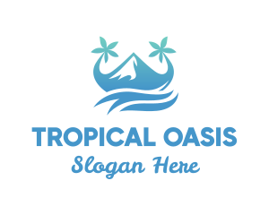 Island - Sea Island Mountain logo design