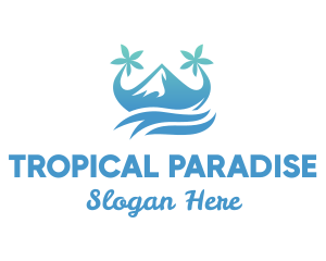 Hawaii - Sea Island Mountain logo design