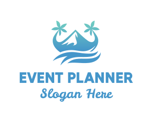 Blue - Sea Island Mountain logo design