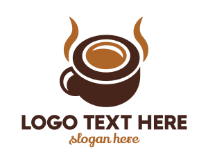 Iced Coffee - Brown Coffee Horns logo design
