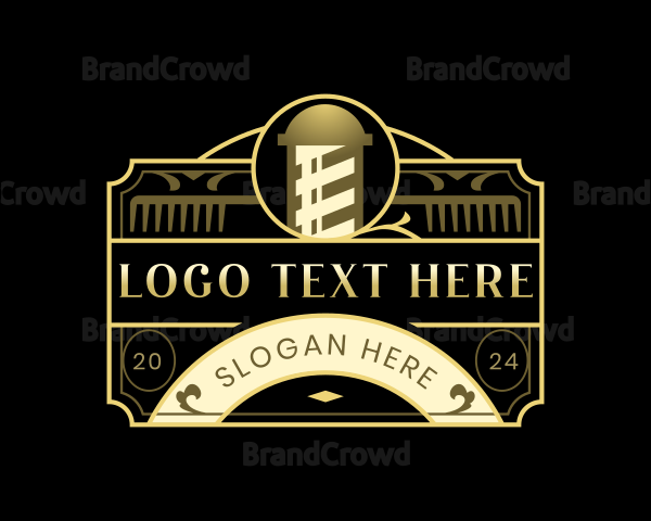 Elegant Comb Barber Logo