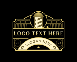 Luxury - Elegant Comb Barber logo design