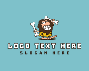 History - Caveman Bone Primitive logo design