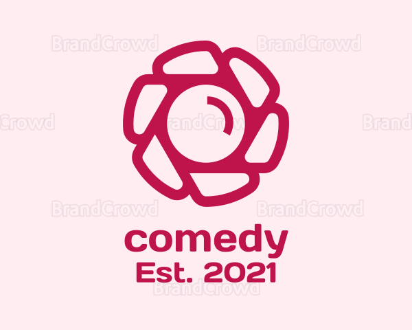 Pink Camera Flower Logo