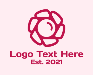 Camera Lens - Pink Camera Flower logo design