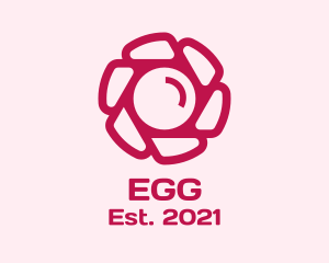 Photo Studio - Pink Camera Flower logo design