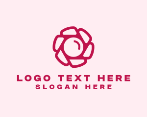 Minimalist - Pink Camera Flower logo design