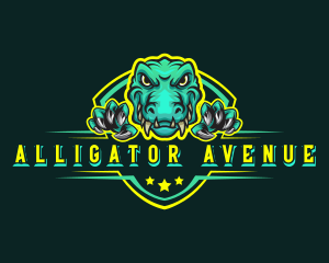 Alligator - Crocodile Claw Shield logo design