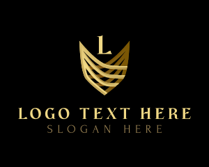 Secure - Golden Shield Royalty logo design