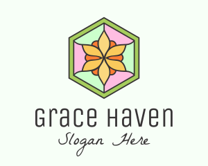 Flower Window Stained Glass Logo