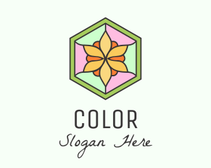 Window - Flower Window Stained Glass logo design