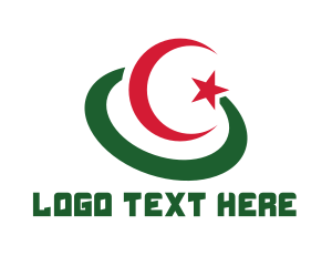 Astronaut - Modern Algeria Flag logo design