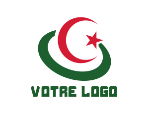 Space - Modern Algeria Flag logo design