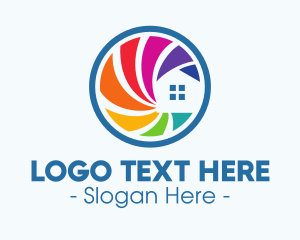 House Painter - Round Multicolor House logo design