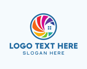 House - Round Multicolor House logo design