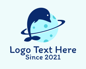 Beach - Dolphin Planet Orbit logo design