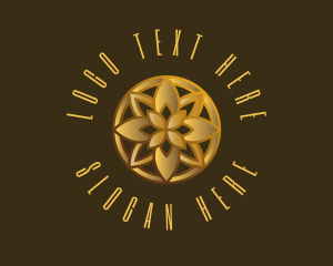 Luxe - Golden Luxury Flower logo design