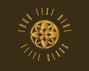 Golden Luxury Flower logo design