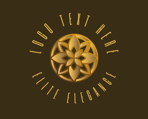 High Class - Golden Luxury Flower logo design