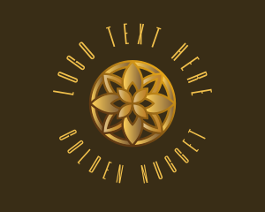 Golden Luxury Flower logo design