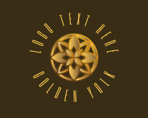 Golden Luxury Flower logo design