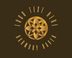 Flower Shop - Golden Luxury Flower logo design
