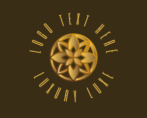 Golden Luxury Flower logo design