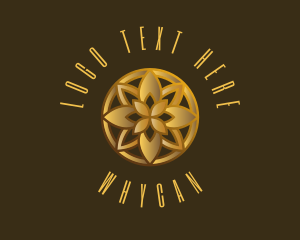Metallic - Golden Luxury Flower logo design
