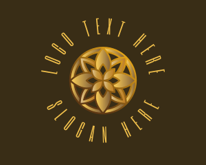 High Class - Golden Luxury Flower logo design