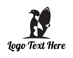 Sporting Goods - Black Penguin Surfer logo design