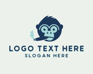 Smoking Cigar Monkey Logo