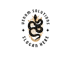 Floral Celestial Snake logo design