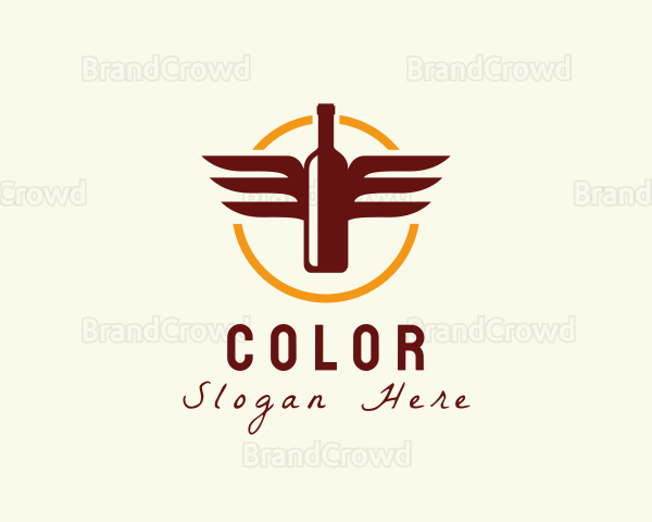 Wine Wings Badge Logo