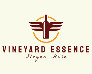 Wine Wings Badge logo design