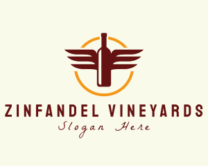 Wine Wings Badge logo design