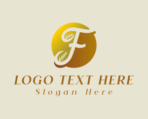 Eco Friendly - Eco Leaf Letter F logo design