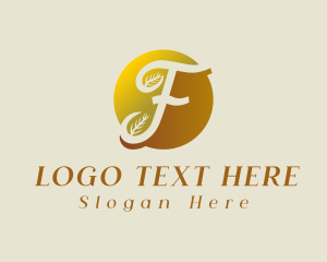 Eco Leaf Letter F Logo