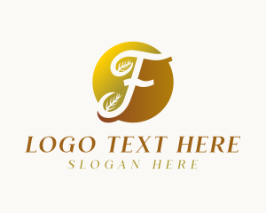 Letter F - Eco Leaf Letter F logo design