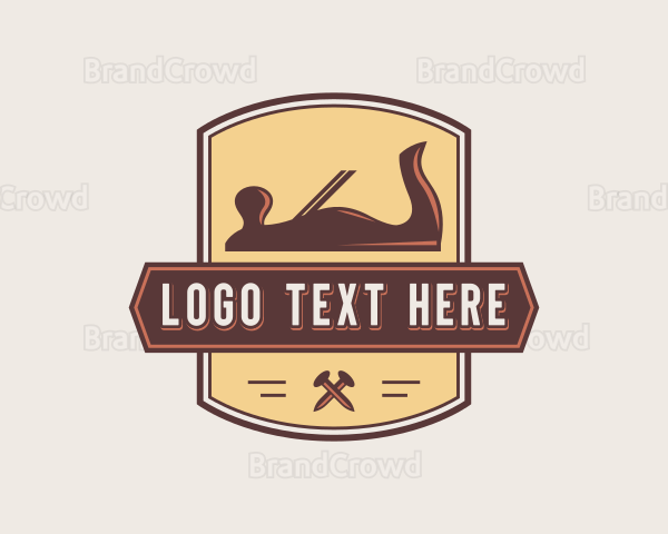 Wood Planer Carpentry Logo