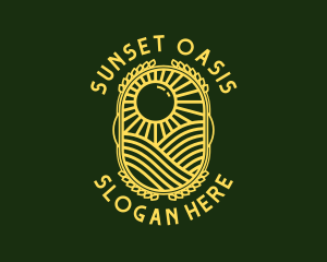 Sunset Farming Field logo design