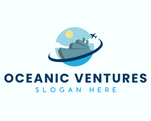 Vacation Cruise Ship logo design