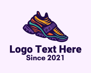 Running Shoes - Colorful Hiking Sneakers logo design