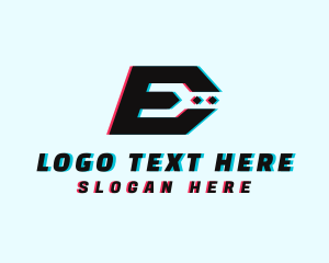 Technician - Crypto Glitch Letter E logo design
