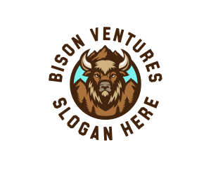 Bison - Mountain Wild Bison logo design